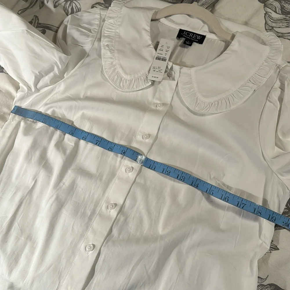 J.Crew Ruffle-collar mini shirtdress in cotton poplin BS809